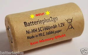 Akku Einzelzelle Sub C 1600 mAh 1.2 V lose Pappmantel Werkzeugakku Ersatzakku - Bild 1 von 1