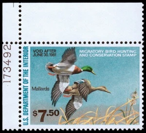 United States Hunting Permit Stamp Scott RW47 Margin Copy (1980) Mint LH VF W - Picture 1 of 1
