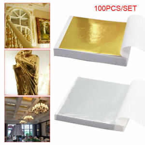 100x 24K Gold Leaf Sheets Art Craft Design Gilding Framing Scrap Premium Golden