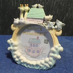 NOAH'S MENAGERIE CERAMIC PICTURE FRAME FOR BABY FROM RUSS BERRIE - Picture 1 of 6