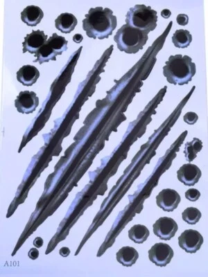 Aufkleber Sticker 32 Einschusslöcher Kratzer Schrammen Optik Styling Auto Moped - Bild 1 von 4