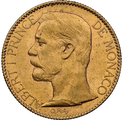 Monaco - 1896-A - Albert I - 100 Francs - NGC AU55 - LARGE 1oz GOLD PIECE! - Image 1 of 4