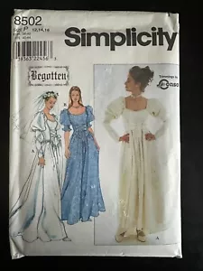New Simplicity 8502 Sewing Pattern Renaissance Romantic Wedding Gown 12 14 16 - Picture 1 of 3