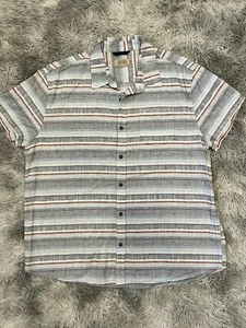Boston Traders Mens Top Size 2XL Button Down Short Sleeve Collar Striped Casual - Picture 1 of 8
