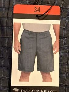PEBBLE BEACH Mens Dress Dry-Luxe Comfort Flex Performance Shorts Sz 34 NWT - Picture 1 of 7
