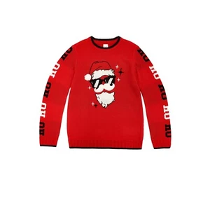 Holiday Time Boys 'Santa With Sunglasses' Christmas Sweater, Red Size XXL(18) - Picture 1 of 5