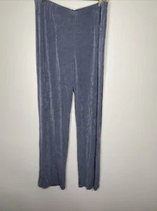 Chico's Travelers Pants Women's Sz 2 L Blue Elastic Waist Wrikle Free Travel - Picture 1 of 6