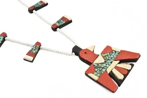 Excellent Condition Depression 1930's Thunderbid Mosaic Santo Domingo Necklace - Picture 1 of 9
