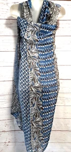 100% Silk Chiffon Oversize Scarf Wrap Palatine Beach Coverup Sarong Pareo 74*44" - Picture 1 of 8