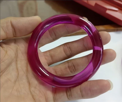 High Quality Red Ruby Bangle Lab-Created AAAA+High Hardness Corundum Ruby Bangle - Image 1 of 4