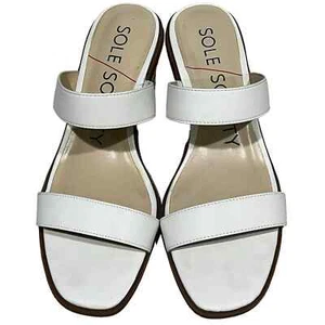 Sole Society bianco due cinturini tacco 3 3/4 misura 8,5 - Foto 1 di 6