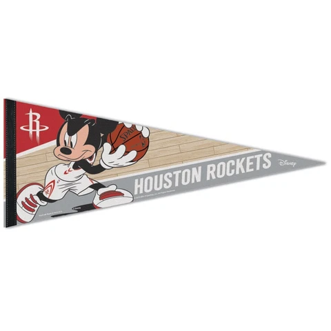 HOUSTON ROCKETS MICKEY MOUSE DISNEY ROLL UP FELT PREMIUM PENNANT 12"x30" 👀 Cover