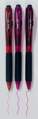 3 x Pentel Retractable Gel Pens Triangular Rubber Grip 0.7 Rollerball. K437 - Image 1 of 2