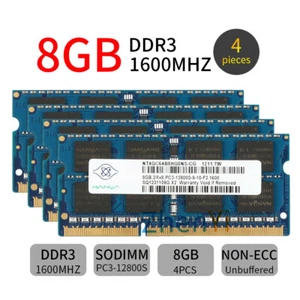 Nanya 32GB kit 4x 8GB PC3-12800S DDR3 1600MHz sodimm 204Pin Laptop Memory SDRAM - Picture 1 of 11