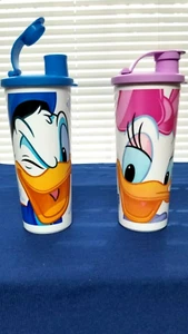 Tupperware Disney Becher! Donald und Daisy! Selten! & Flip Top Shaker Dichtungen! - Bild 1 von 4