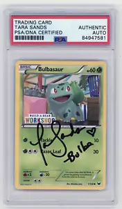 PSA Signed Tara Sands Pokémon Bulbasaur 1/108 Build-A-Bear Workshop Promo - Picture 1 of 2