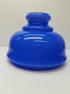 "Pantalla de lámpara de vidrio vintage de 12"" azul blanco con carcasa 10 5/8 ajuste GWTW Parlor Hurricane" - Imagen 1 de 10