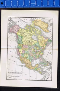 Nordamerika Kontinent -1899 antiker Kartendruck - Bild 1 von 1