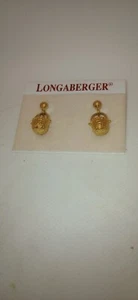 Neu Longaberger Obstkorb Ohrhänger - goldfarbene Ohrringe - Bild 1 von 2