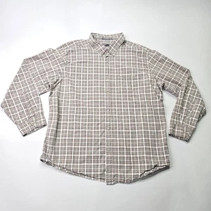 Camisa EDDIE BAUER a Cuadros Abotonada Para Hombre 2XL Calce Clásico Marrón Gris_B TRES - Imagen 1 de 9