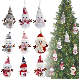 Christmas Cute Snowman Plush Ornaments Hat Wearing Snowman Dolls  Christmas - Picture 1 of 42