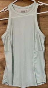 Lucky In Love Medium Striped Racerback Sleeveless Tank Top - Picture 1 of 6