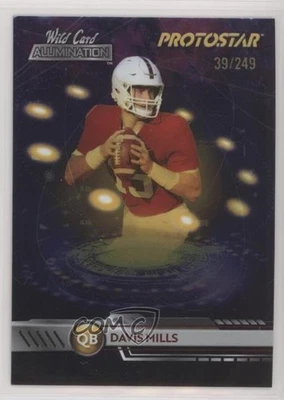 2021 Wild Card Alumination Protostar Yellow /249 Davis Mills #PS-8 Rookie RC - Image 1 of 2