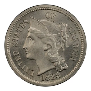 1888 Three Cent Nickel PCGS PR-66+ CAC - Picture 1 of 4