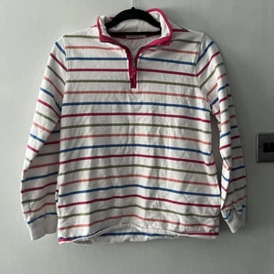WoolOvers 100% Organic Cotton Striped 1/4 Zip Sweater Top Size S Ladies Womens - Picture 1 of 6