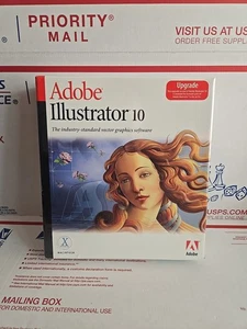 Adobe Illustrator 10 Macintosh MAC OS sealed box set BRAND NEW in box VINTAGE - Picture 1 of 24