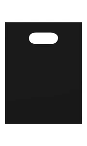 SSWBasics Small Low Density Black Plastic Merchandise Shopping Bags - Picture 1 of 1