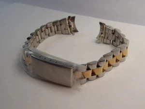 13mm Hadley Roma Two-Tone Stainless-Steel Watch Band Straight & Curved Ends New - Picture 1 of 24