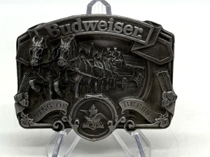 Anheuser Busch Budweiser Clydesdale Horses Wagon Belt Buckle King Of Beers - Picture 1 of 9