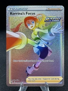 Korrinas Focus 174/163 Full Art Trainer Rainbow Pokemon Kampfstile NM - Bild 1 von 2