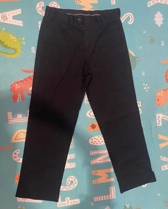 Saddlebred Men's Straight Leg Dress Pants Mid Rise Black Flat Front Cuffed 34/30 - Picture 1 of 7