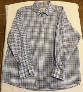 Haggar Men's Button Down Dress Shirt - Purple- 18-18 1/2 34/35 - Very Good Cond - Picture 1 of 4