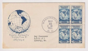 E3915: US #753 Horizontal Line Block FDC, Cacheted - Imagen 1 de 1