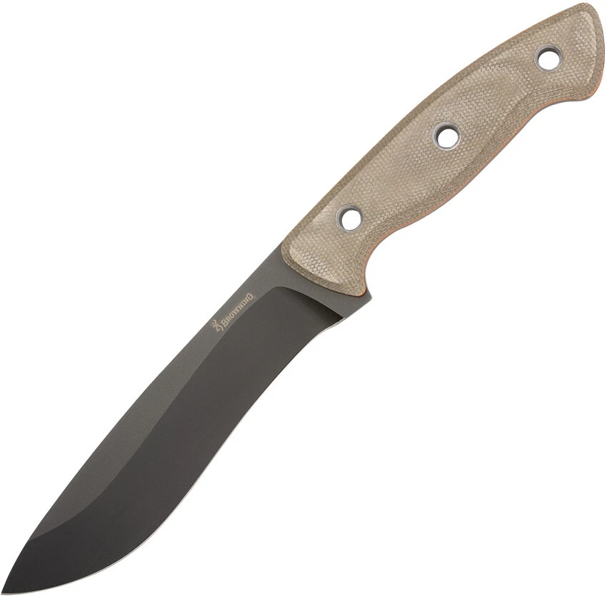 Browning Large Desolation Tan Micarta 440C Stainless Fixed Blade Knife 0517B - Image 1 of 1