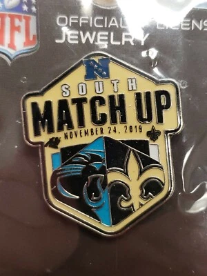 2019 Carolina Panthers New Orleans Saints ЗНАЧОК ИГРОВОГО ДНЯ 11/24/19 МАТЧ NFC UP - Изображение 1 из 3