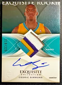 CEDRIC SIMMONS 2006-07 UD Exquisite Collection Rookie Patch Autograph 210/225 - Picture 1 of 2