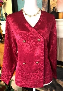 Giacca da salotto rossa vintage Soft Moments New York - Foto 1 di 10