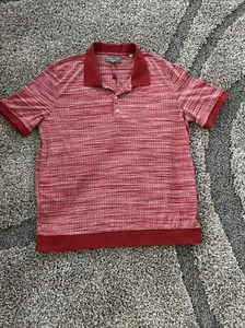 Camisa Polo Paisley y Gris Para Hombre XXL Calce Ajustado Roja Manga Corta Golf - Imagen 1 de 4
