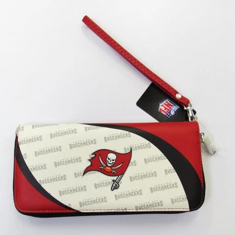 Licensed NFL Tampa Bay Buccaneers Curve Zip Organizer Ladies Wallet Wristlet Cover