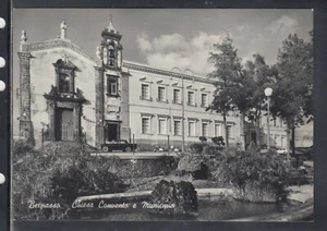Cartolina Belpasso Chiesa Convento e Municipio AUTO UF222 - Picture 1 of 1