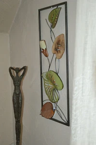 Stilvolle Wanddekoration Metall Wandbild 5 Blätter Metalliclook - Bild 1 von 7