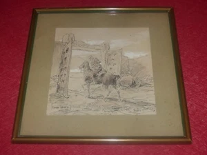 ORIGINAL DRAWING SIGN - ROBERTO DOMINGO /FIRST OUTING OF DON QUIXOTE Ca 1930 - Picture 1 of 14