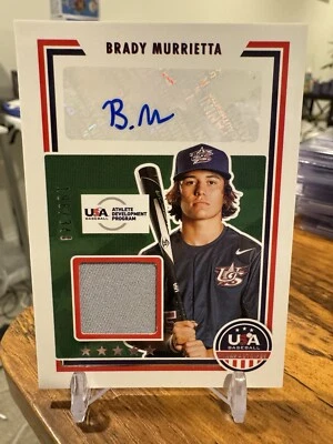 2022 Panini Stars & Stripes USA Baseball Brady Murrietta Jersey Signatures #/349 - Image 1 of 2
