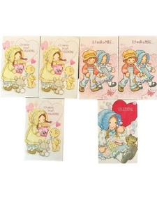 Vintage HOLLY HOBBIE American Greetings Valentines Cards 1979 LOT OF 6 - Bild 1 von 8