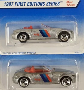 2 Wheel Variations Hot Wheels 1997 First Edition #6/12 BMW M Roadster #518 MOC - Picture 1 of 6