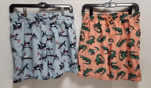 Lot of 2 Abercrombie Boys Swim Trunks Sz 15/16 Alligators & Sharks Boardshorts - Picture 1 of 8